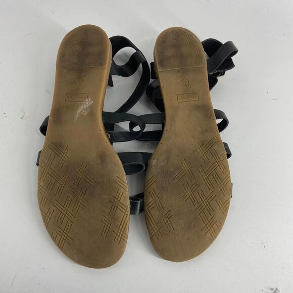 Mariella Leather Black Gladiator Caged Ankle Open Toe Sandal womens 8.5 - Picture 4 of 7